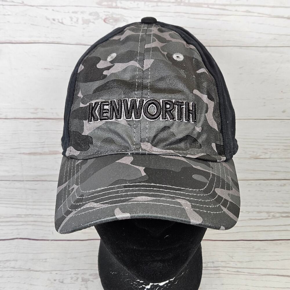 Kenworth Hat Baseball Cap Flex Fit Men's Camouflage Black Gray Trucker Trucking